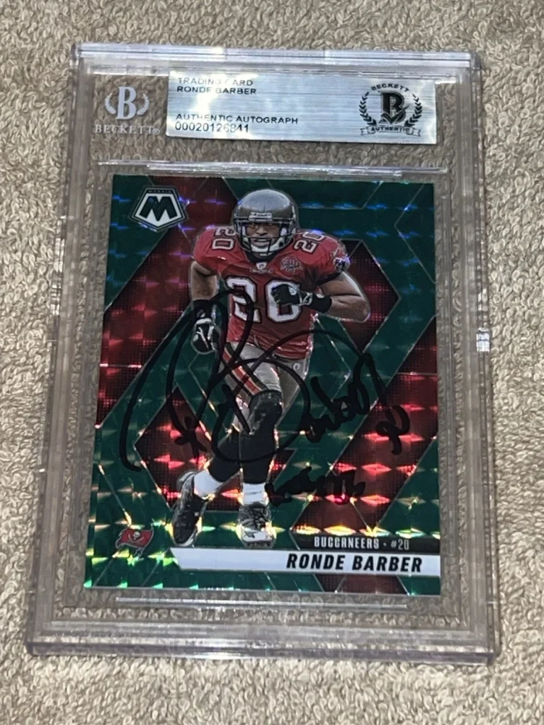 Ronde Barber Signed 2025 Panini Mosaic Card Buccaneers Hall Of Fame Beckett