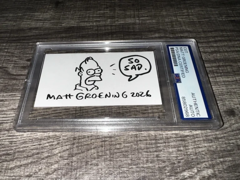 Matt Groening Signed Sketch Card Homer Simpson Hollywood Superstar PSA/DNA