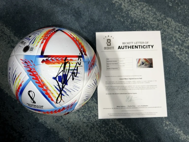 Lionel Leo Messi Signed Official 2022 World Cup Soccer Ball Champs Beckett