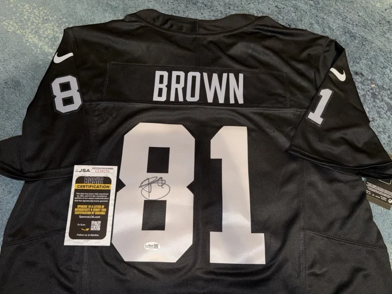 Tim Brown Signed Oakland Raiders Jersey Hall Of Fame Legend JSA Auth
