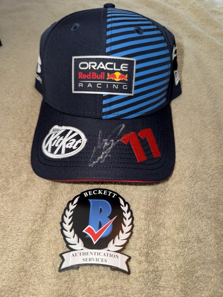 Sergio Checo Perez Signed Official Red Bull Racing Hat F1 Star #11 Beckett #2