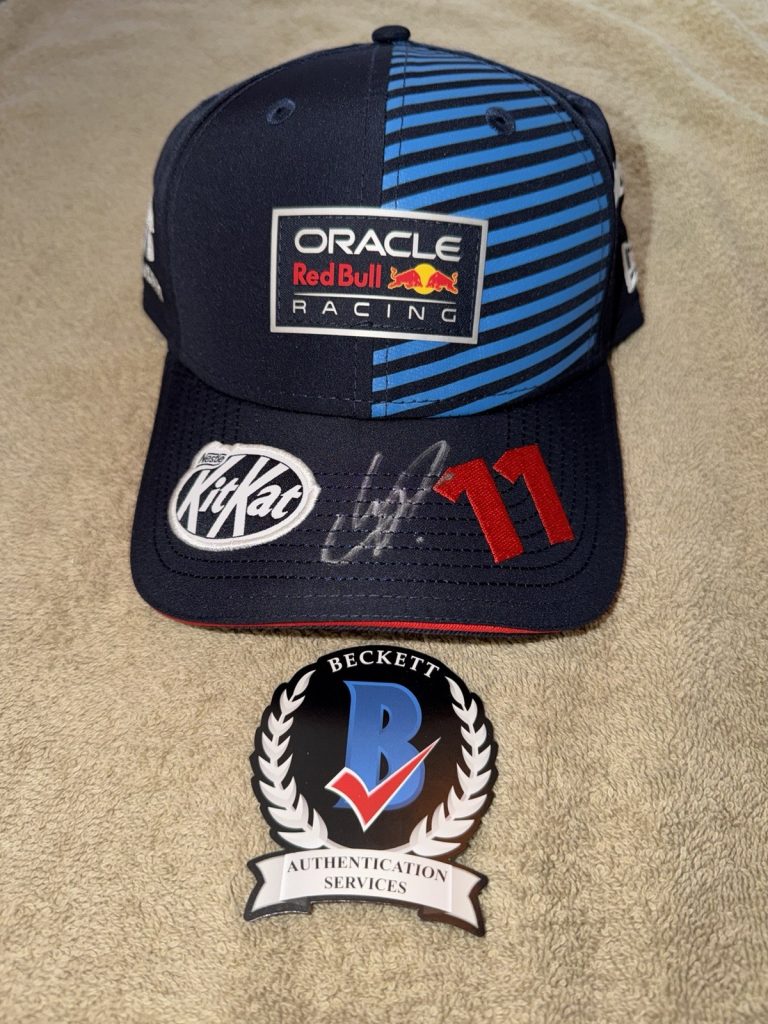 Sergio Checo Perez Signed Official Red Bull Racing Hat F1 Star #11 Beckett #3
