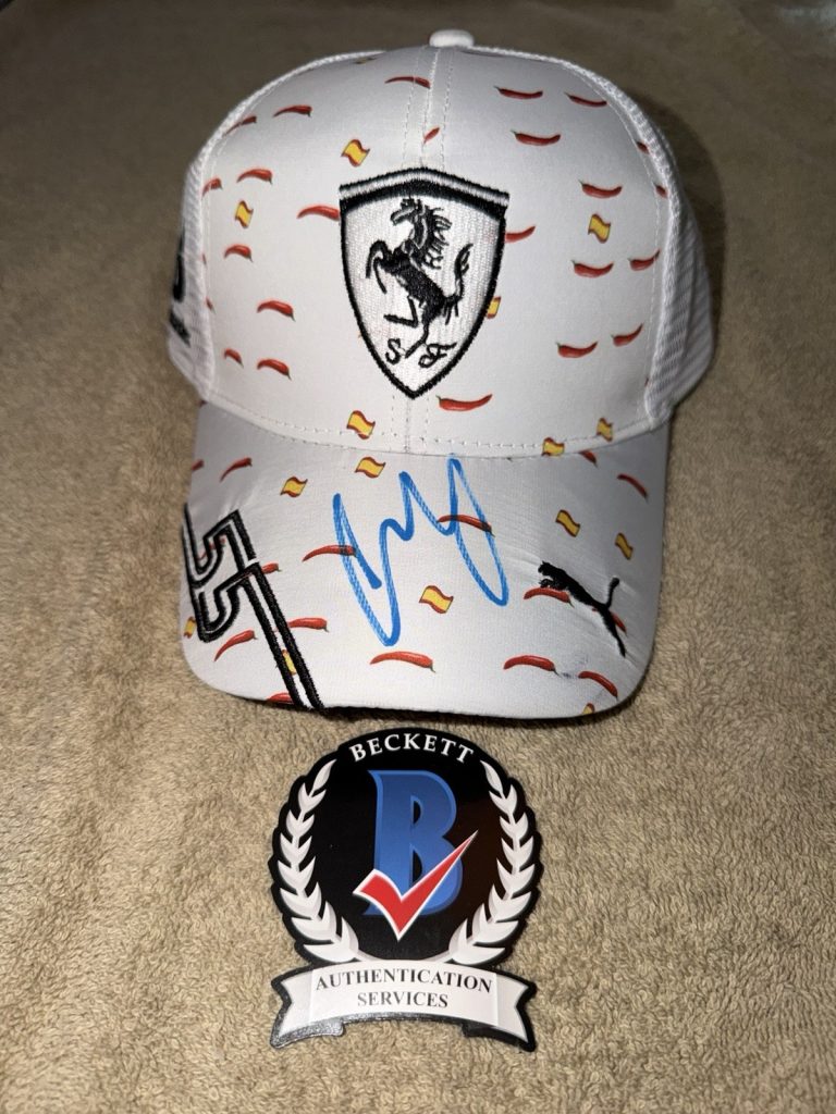Carlos Sainz Signed Official Ferrari Racing Hat F1 Superstar #55 Chili Beckett