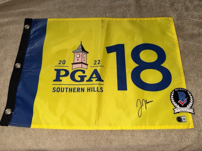 Justin Thomas Signed Official 2022 PGA Championship Flag Southern Hills Beckett