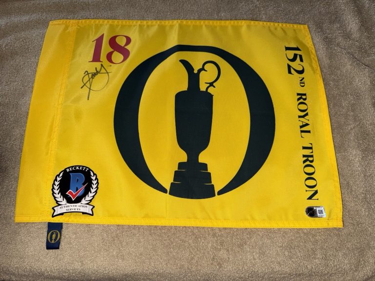 Xander Schauffele Signed Official 2024 British Open Flag 152nd Royal Beckett #2