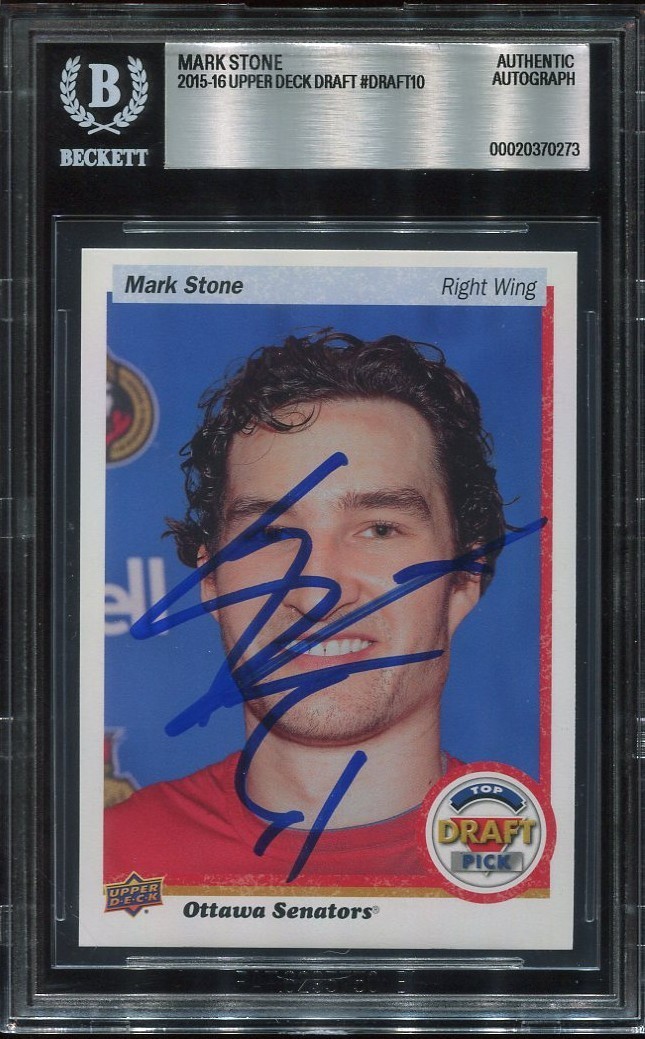 MARK STONE signed autographed 2015 UPPER DECK DRAFT CARD UD BECKETT (BAS) RARE