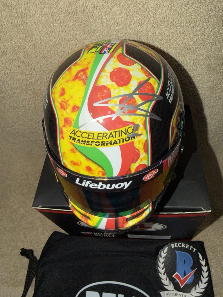 Lando Norris Signed Official 1:2 Mini Helmet 2020 Monza Pizza McLaren Beckett #2
