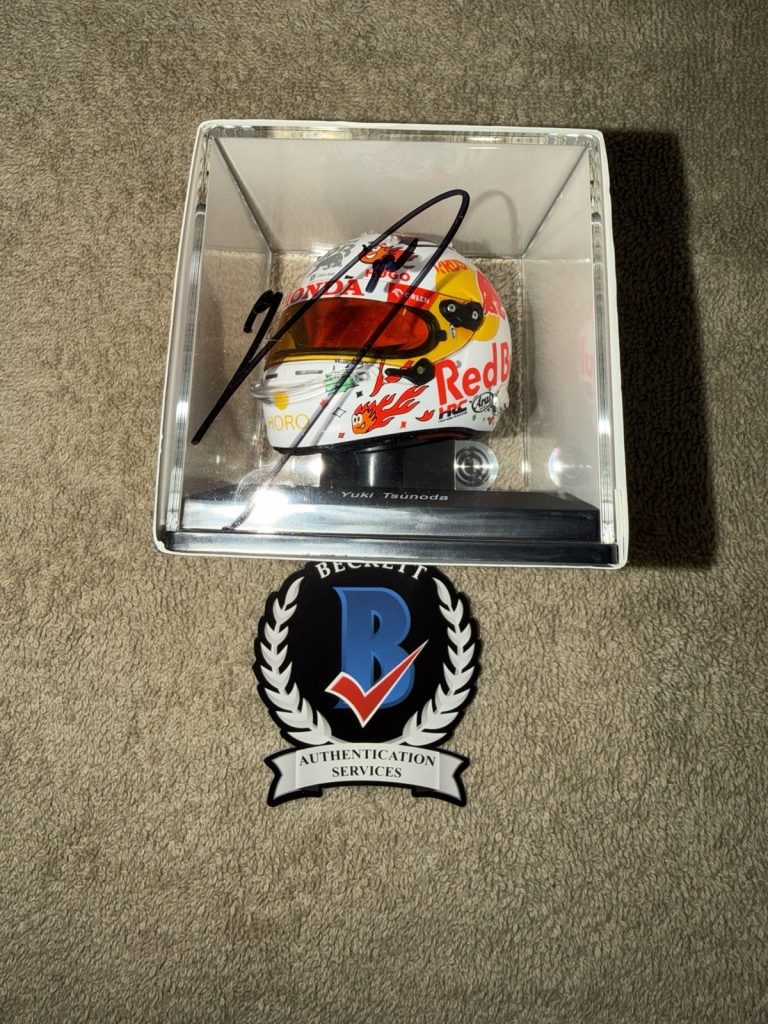 Yuki Tsunoda Signed Official 2024 Italian GP Mini Helmet 1:5 Red Bull Racing BAS