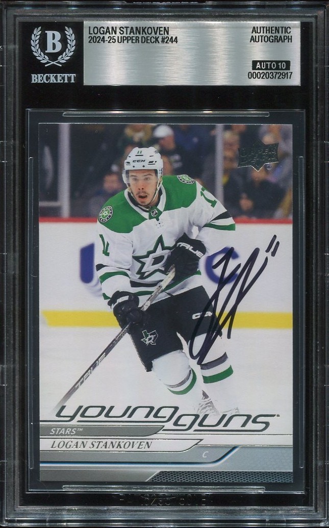 LOGAN STANKOVEN signed auto 2024 UD YOUNG GUNS ROOKIE CARD RC YG BECKETT 10 BAS