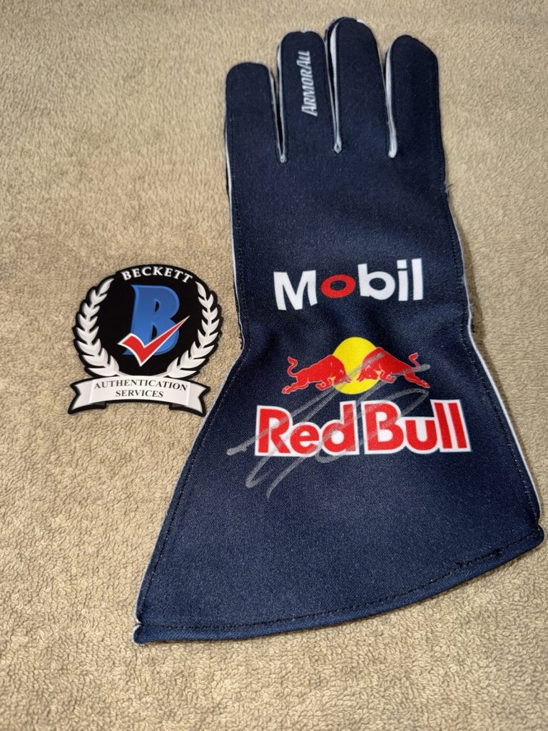Isack Hadjar Signed Red Bull Racing Race Glove Formula 1 Rookie Beckett #2
