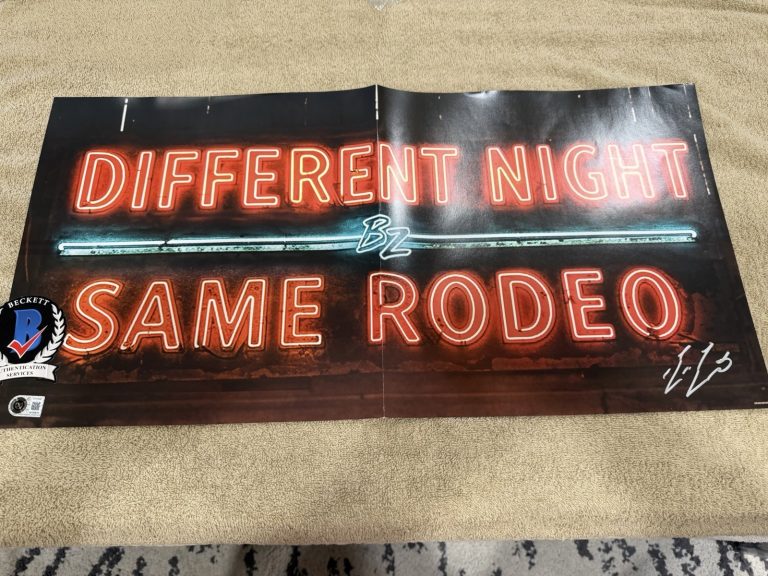 Bailey Zimmerman Signed Different Night Same Rodeo Vinyl Insert Country Beckett