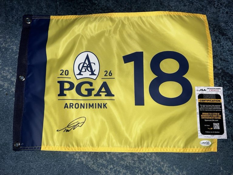 Tommy Fleetwood Signed Official 2026 PGA Championship Flag Aronimink GC JSA #2