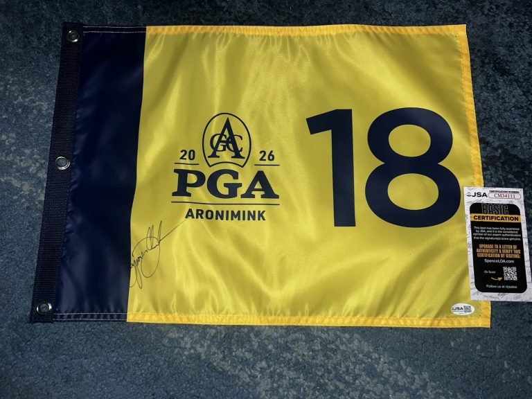 Bryson DeChambeau Signed Official 2026 PGA Championship Flag Aronimink GC JSA #5