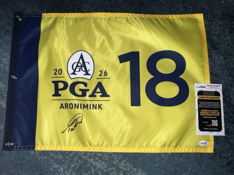 Tommy Fleetwood Signed Official 2026 PGA Championship Flag Aronimink GC JSA