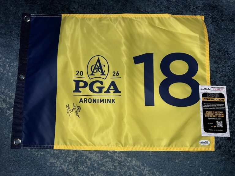 Alex Fitzpatrick Signed Official 2026 PGA Championship Flag Aronimink GC JSA