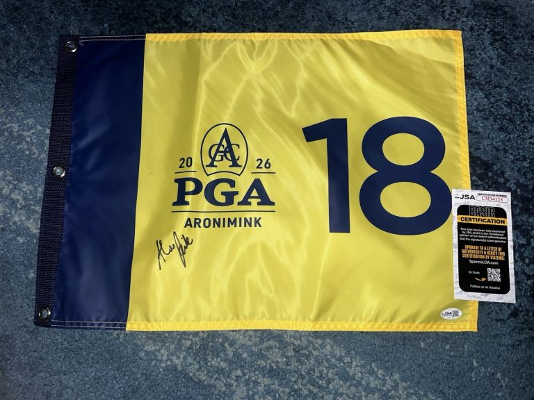 Alex Fitzpatrick Signed Official 2026 PGA Championship Flag Aronimink GC JSA #2