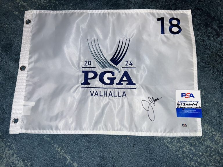 Justin Thomas Signed Official 2024 PGA Championship Flag Valhalla Golf PSA/DNA