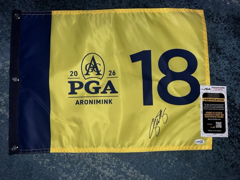 Chris Gotterup Signed Official 2026 PGA Championship Flag Aronimink GC JSA #2