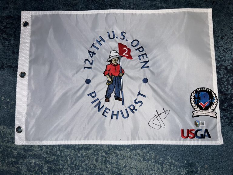 Cam Cameron Smith Signed Official 2024 US Open Championship Flag Pinehurst BAS 4