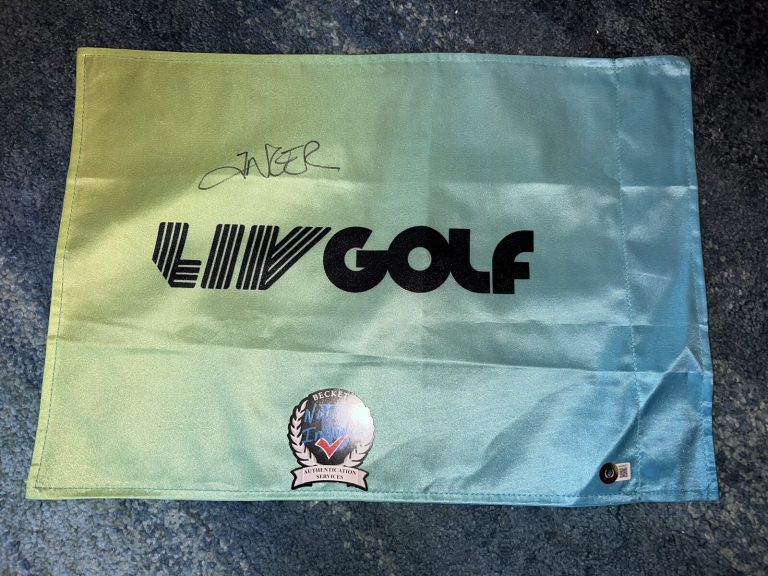 Abraham Ancer Signed Official LIV Golf Flag LIV Golf Star Fireballs GC Beckett