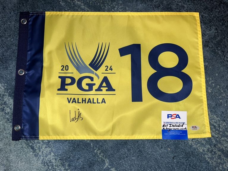 Ludvig Aberg Signed Official 2024 PGA Championship Flag Valhalla Golf PSA/DNA #2