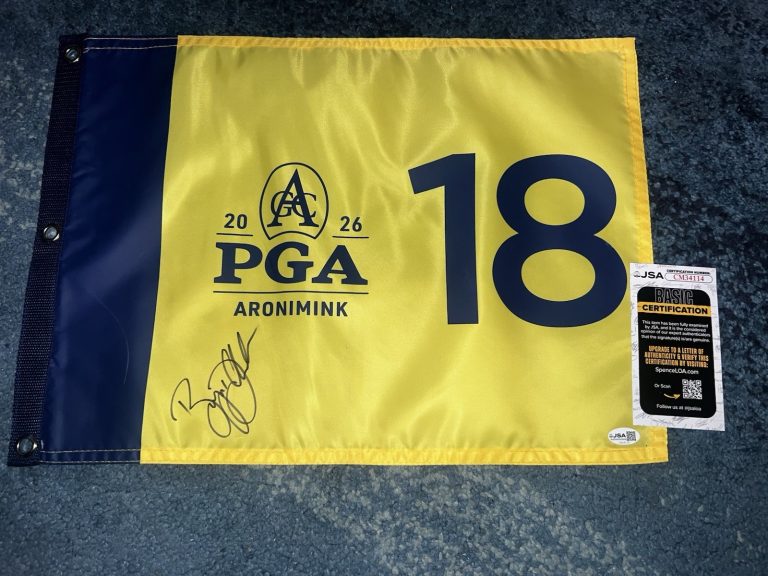 Bryson DeChambeau Signed Official 2026 PGA Championship Flag Aronimink GC JSA #2
