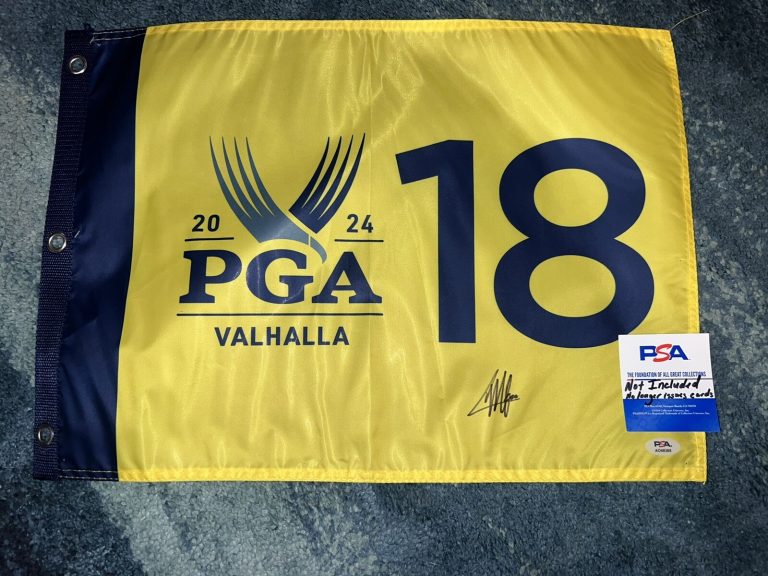 Collin Morikawa Signed Official 2024 PGA Championship Flag Valhalla Golf PSA #3
