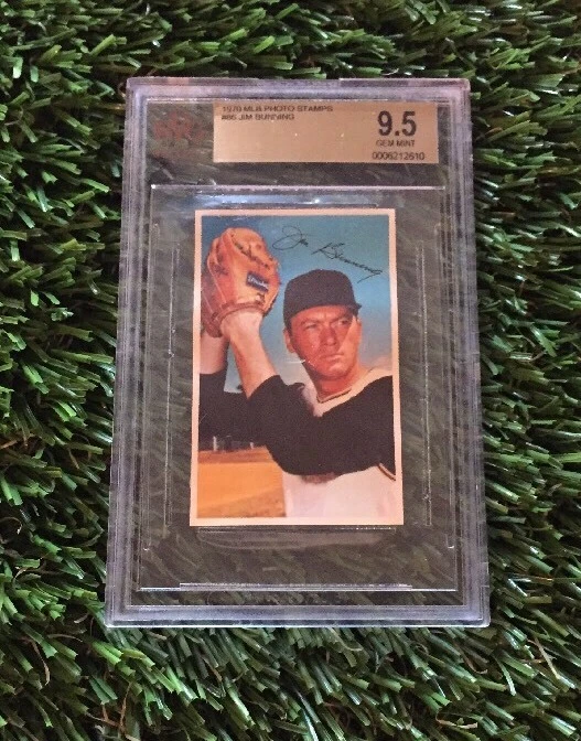 1970 MLB Photo Stamps #86 JIM BUNNING BGS 9.5 GRM MINT HOF