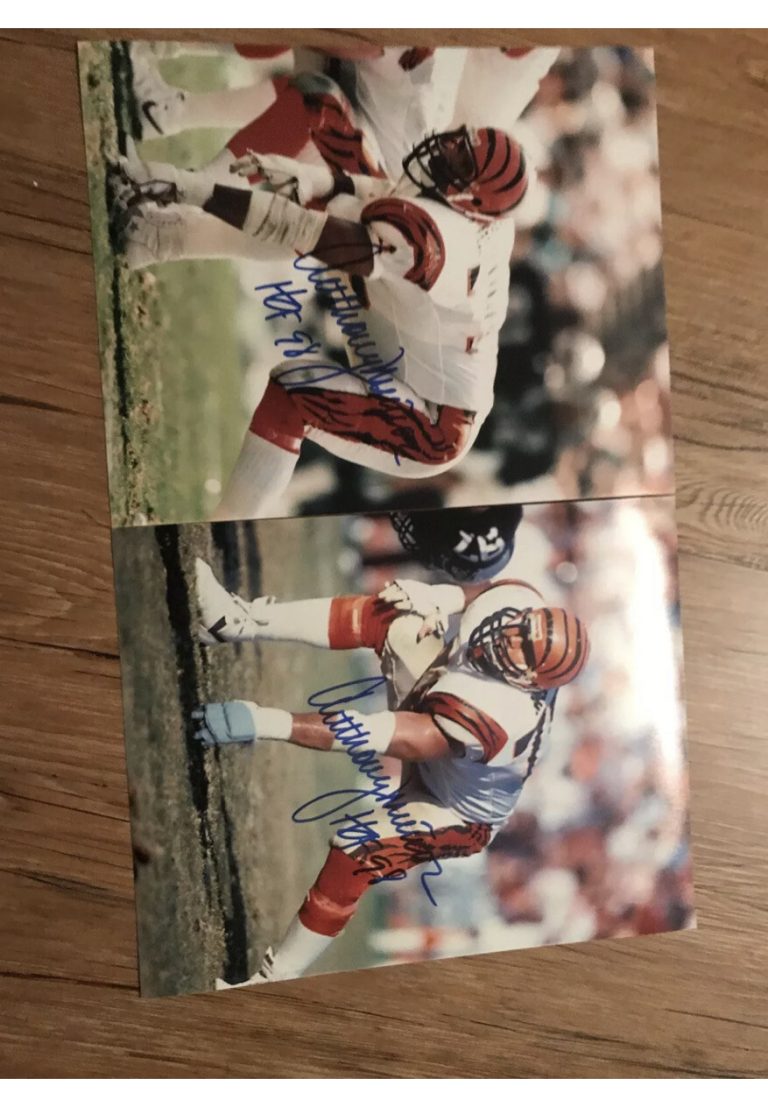 Anthony Munoz Signed Photo Lot Of 2 Hof 98 Bengals Superstar Guaranteed Tpa