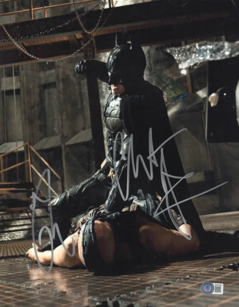 Christian Bale Tom Hardy Signed 11x14 Photo The Dark Knight Rises Beckett LOA