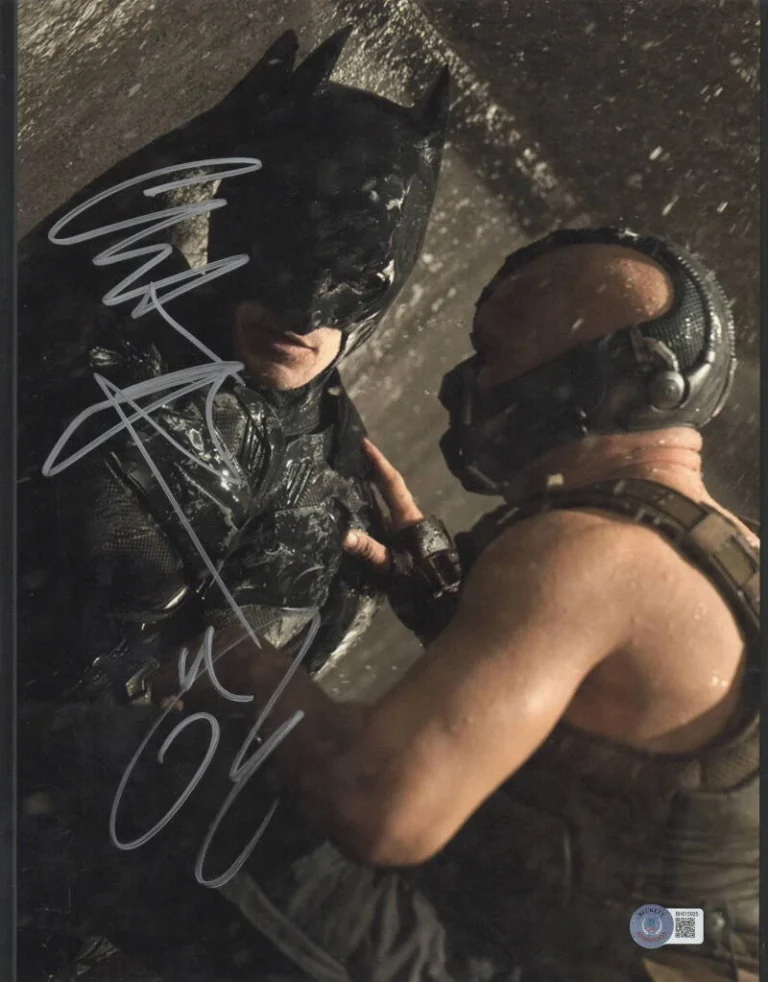Christian Bale Tom Hardy Signed 11x14 Photo The Dark Knight Rises Beckett LOA