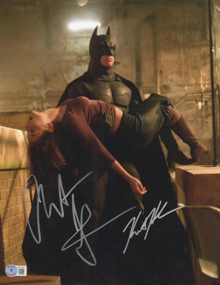 Christian Bale Katie Holmes Signed 11x14 Photo Batman Begins Beckett LOA
