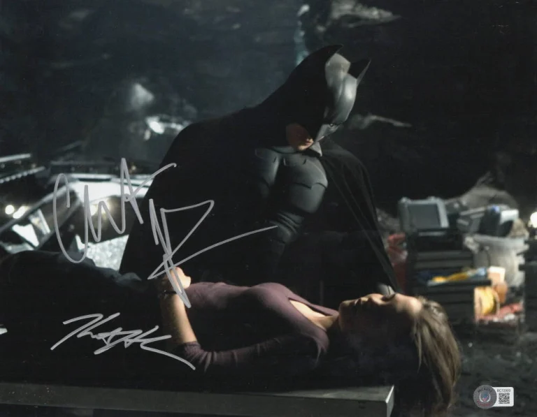 Christian Bale Katie Holmes Signed 11x14 Photo Batman Begins Beckett LOA