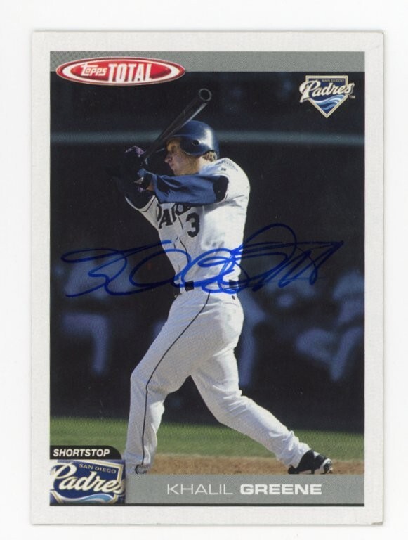 SIGNED BASEBALL CARD AUTO 2004 TOPPS TOTAL KHALIL GREENE SAN DIEGO PADRES #731