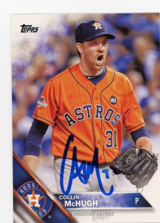 SIGNED BASEBALL CARD AUTO TOPPS 2016 COLLIN MCHUGH HOUSTON ASTROS #652
