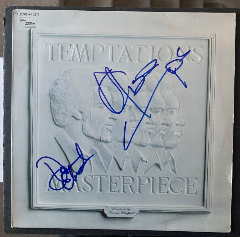 THE TEMPTATIONS SIGNED VINYL OTIS WILLIAMS JSA COA DENNIS EDWARDS MASTERPIECE