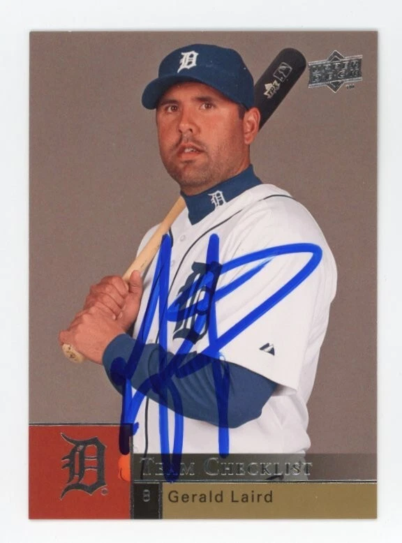 SIGNED BASEBALL CARD AUTO UPPER DECK UD 2009 GERALD LAIRD DETROIT TIGERS #995