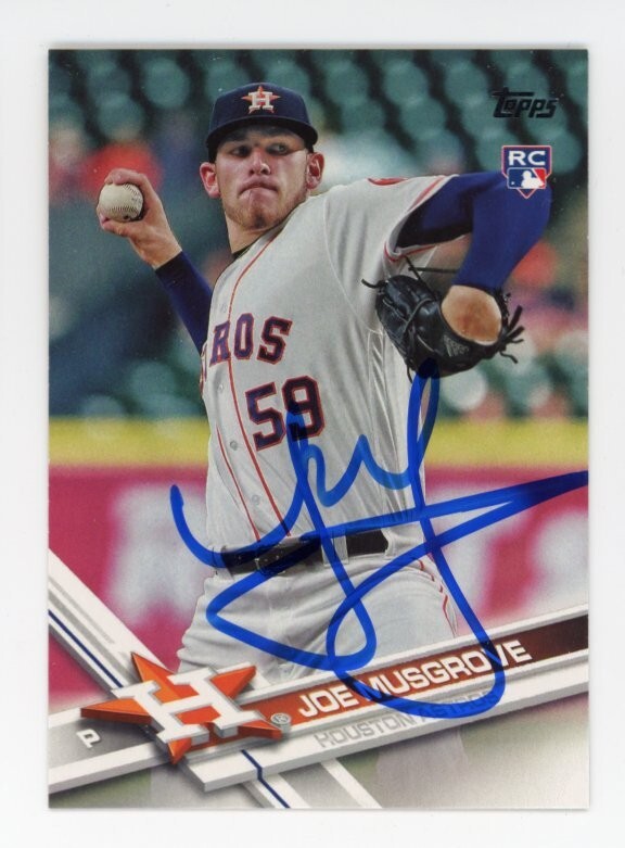 SIGNED BASEBALL CARD AUTO TOPPS 2017 JOE MUSGROVE HOUSTON ASTROS #219 RC