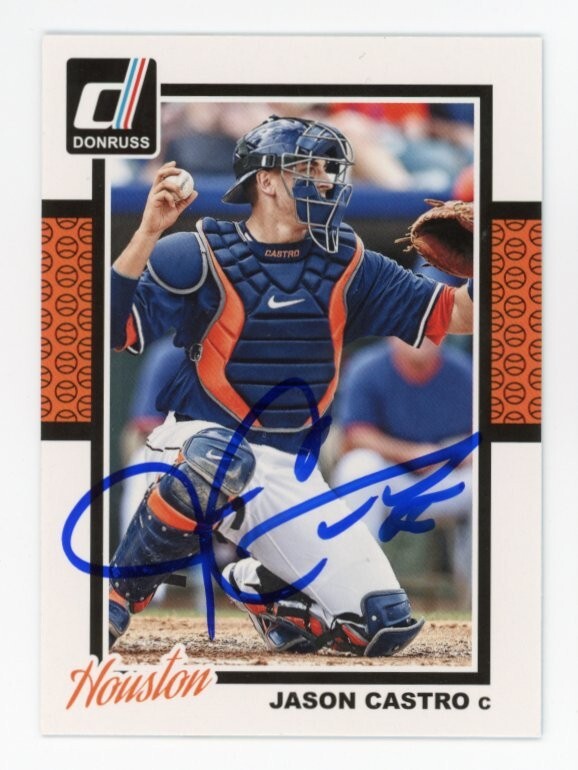 SIGNED BASEBALL CARD AUTO DONRUSS 2014 JASON CASTRO HOUSTON ASTROS #296