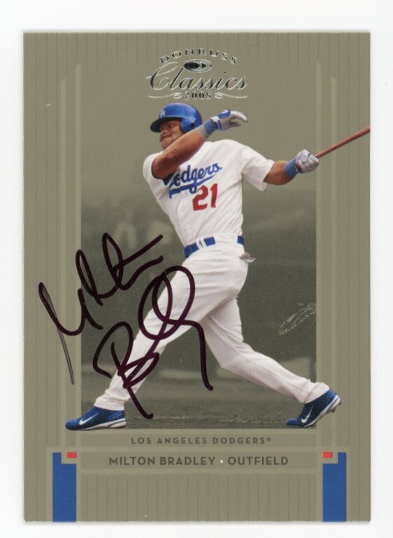 SIGNED BASEBALL CARD AUTO DONRUSS CLASSICS 2005 MILTON BRADLEY LA DODGERS #94