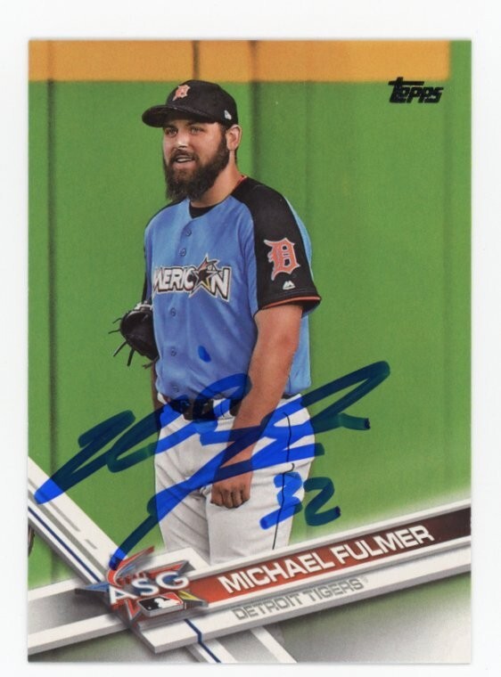 SIGNED BASEBALL CARD AUTO TOPPS 2017 MICHAEL FULMER #US52 DETROIT TIGERS