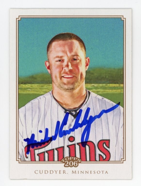 SIGNED BASEBALL CARD AUTO TOPPS 206 2010 MICHAEL CUDDYER MINNESOTA TWINS #143