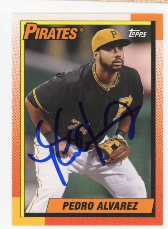 SIGNED BASEBALL CARD AUTO 2013 TOPPS ARCHIVES PEDRO ALVAREZ PITTSBURGH PIRATES