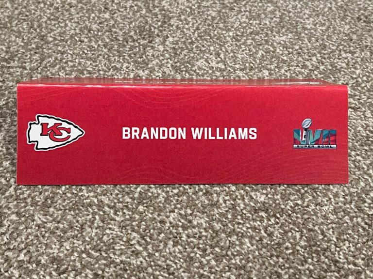 KANSAS CITY CHIEFS TEAM ISSUED SUPER BOWL LVII PAPER NAMEPLATE BRANDON WILLIAMS