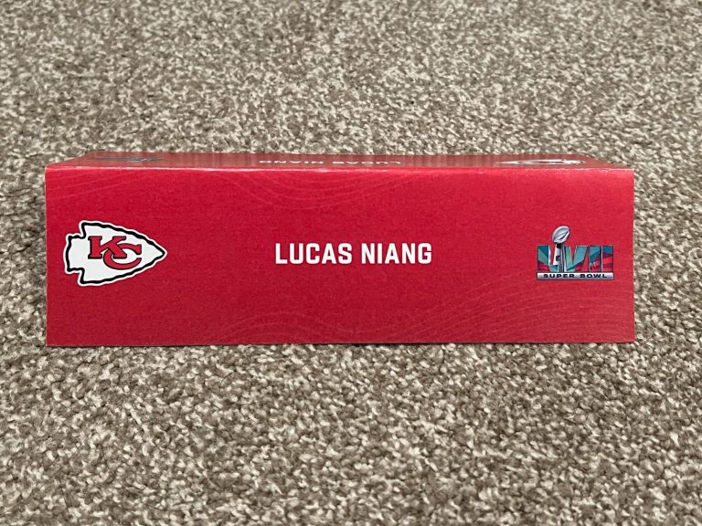 KANSAS CITY CHIEFS TEAM ISSUED SUPER BOWL LVII PAPER NAMEPLATE LUCAS NIANG