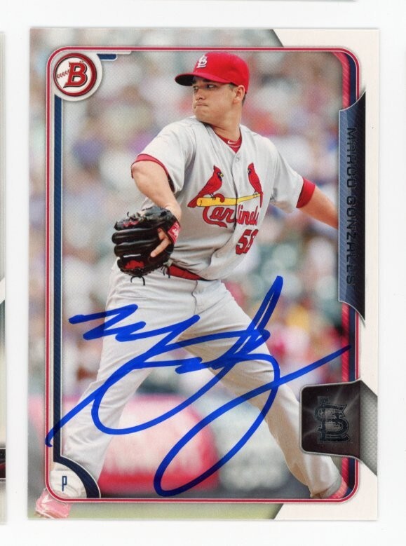 SIGNED BASEBALL CARD AUTO BOWMAN 2015 MARCO GONZALEZ #14 ST LOUIS CARDINALS