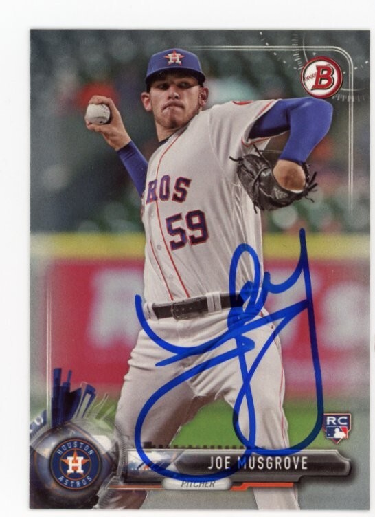 SIGNED BASEBALL CARD AUTO BOWMAN 2017 JOE MUSGROVE HOUSTON ASTROS RC #92