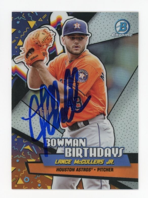 SIGNED BASEBALL CARD AUTO BOWMAN CHROME 2018 LANCE MCCULLERS ASTROS JR #BB-LM