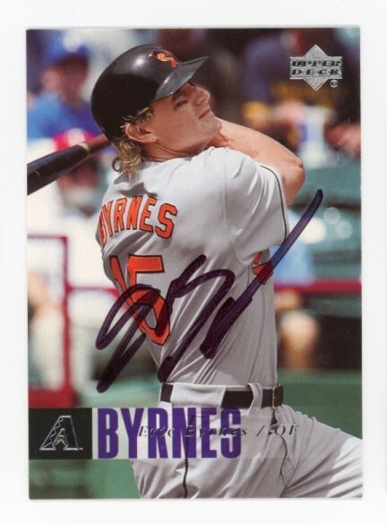 SIGNED BASEBALL CARD AUTO UPPER DECK UD 2006 ERIC BYRNES DBACKS (ORIOLES PIC) 57