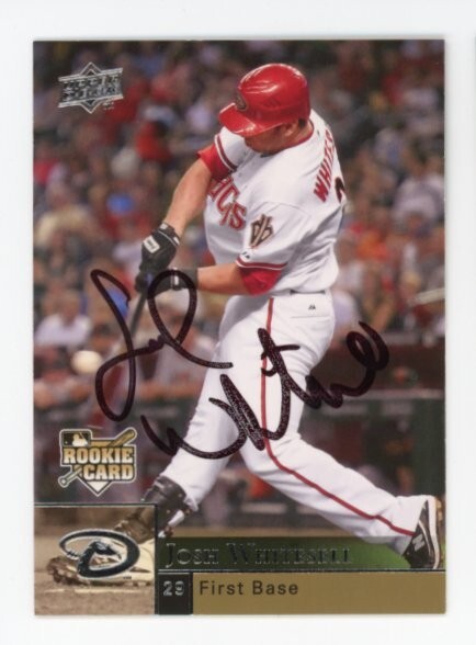 SIGNED BASEBALL CARD AUTO UPPER DECK UD 2009 JOSH WHITESELL ARIZONA DBACKS #430